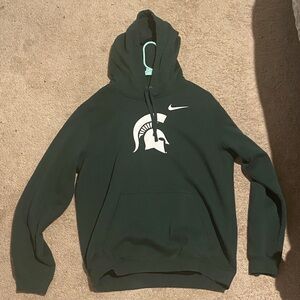 Nike Dark Green Men's Hoodie with Logo